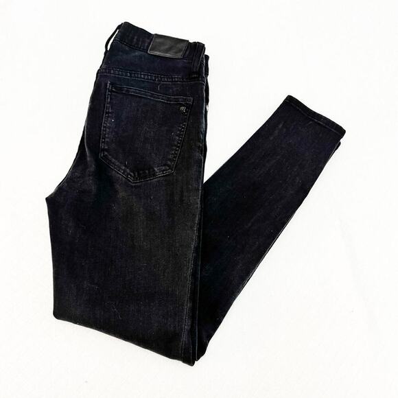Madewell 9" Mid-Rise Skinny Black/Charcoal Wash Denim Jeans Size 28 - Picture 9 of 9